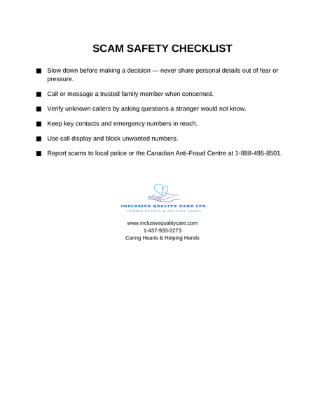 Protecting Seniors and Vulnerable Persons from Fraud: Staying Safe and Informed